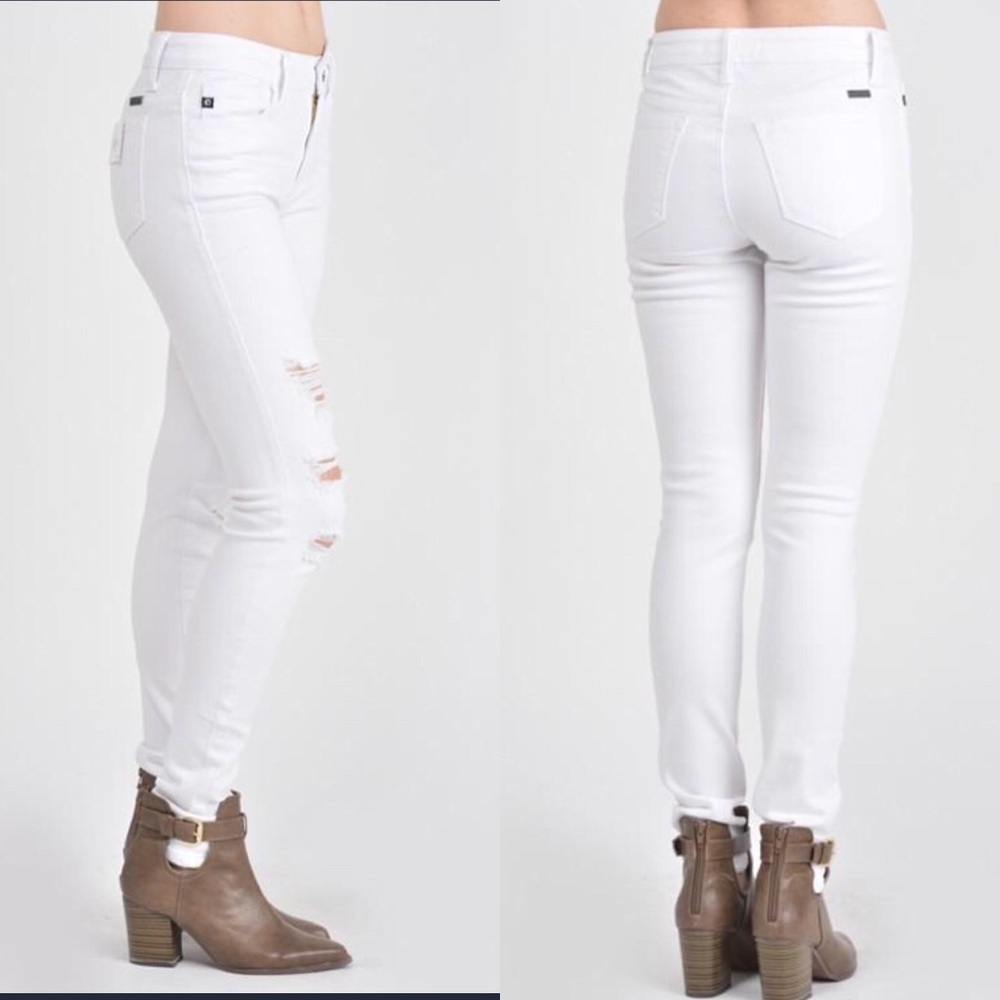 LAST PAIRS! DISCONTINUED!🚨 White distressed denim - Picture 2 of 2